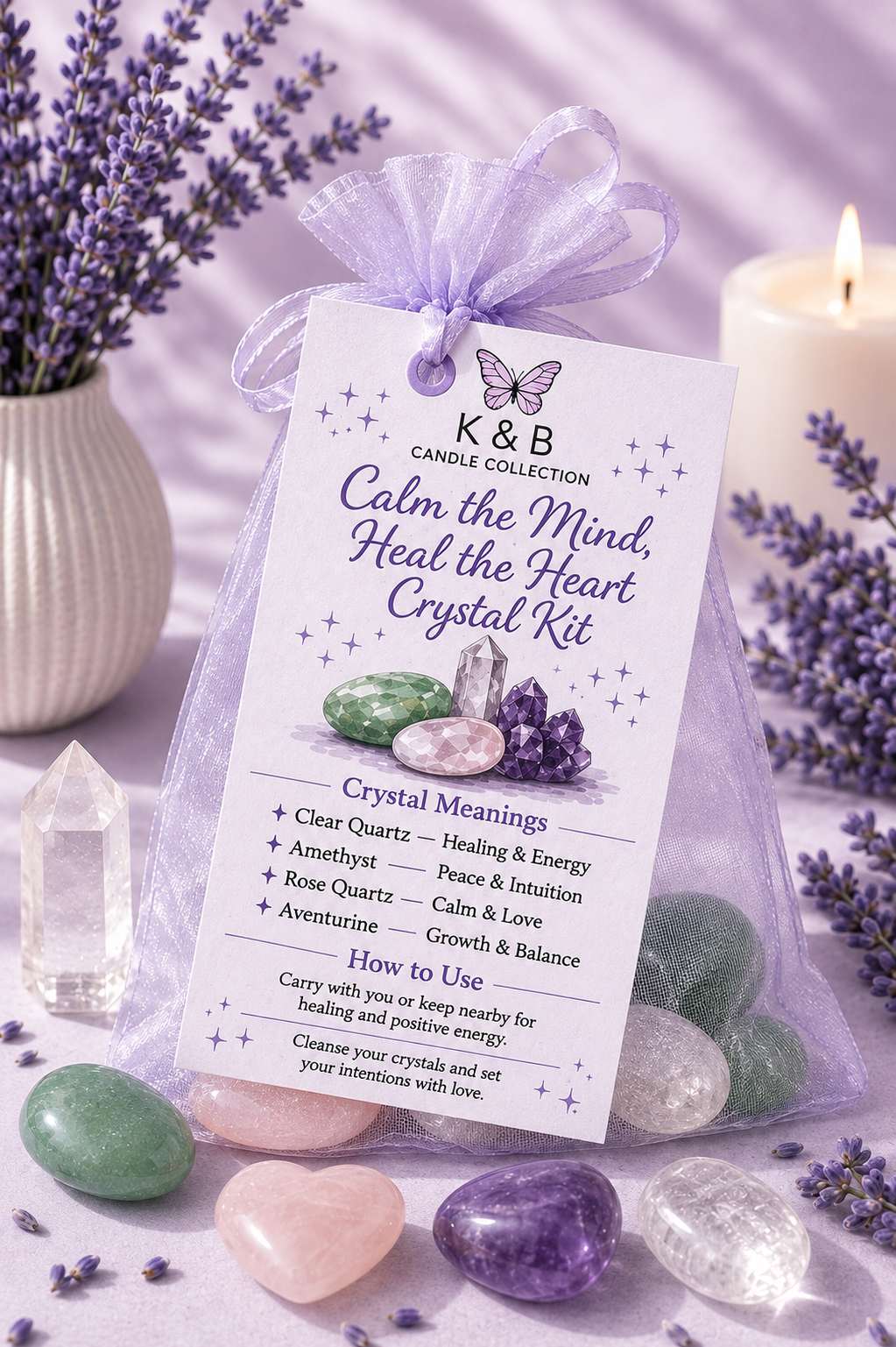 💜 Calm the Mind, Heal the Heart Crystal Kit